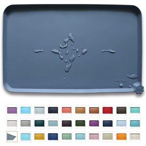 Waterproof Pet Food Mat Silicone Non Slip Dog Cat Feeding Tray High Edge